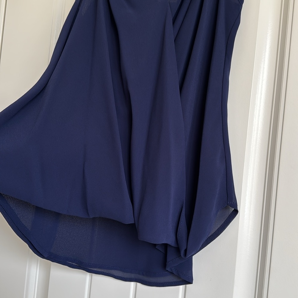 NWT Naked Zebra Elegant Navy Blue Top Size S - Picture 5 of 12